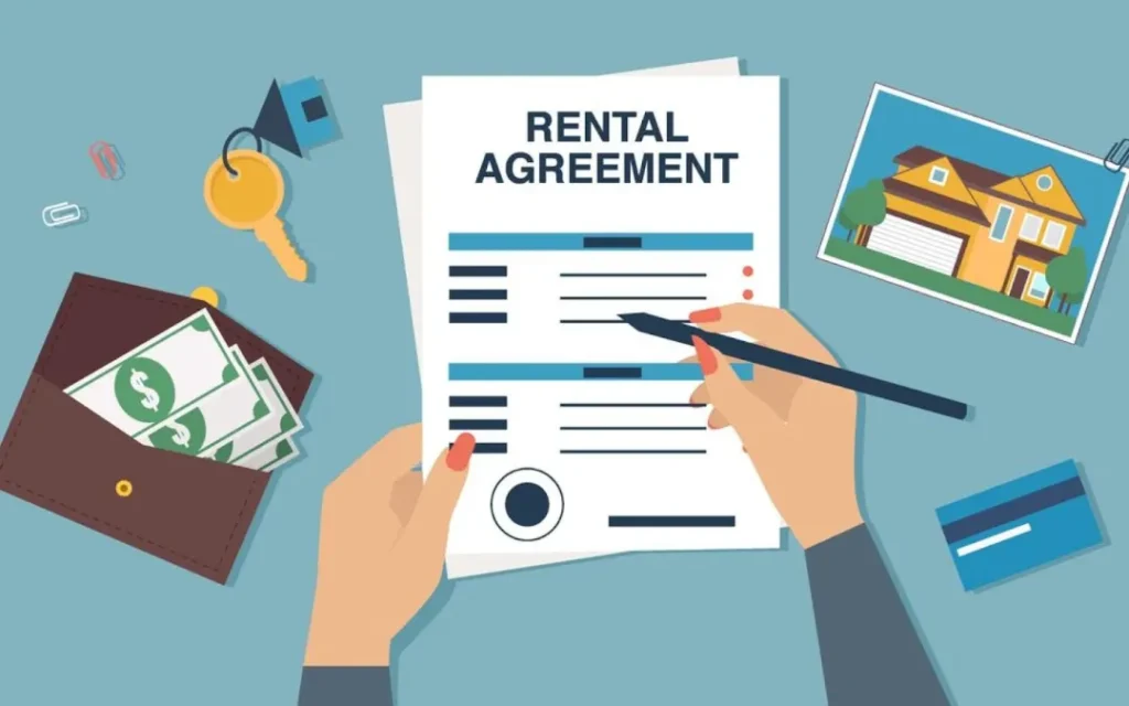 Rental agreement being signed